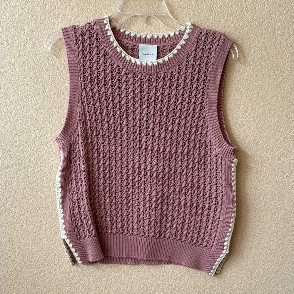 Varley RosePink Sleeveless Delaney Knit Top